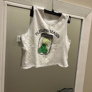 Pickle ball cropped tank